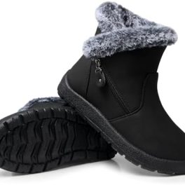 SHIBEVER Winter Boots for Women Waterproof: Womens Snow Boots Warm - Ankle Fur Lined Booties - Insulated Winter Shoes